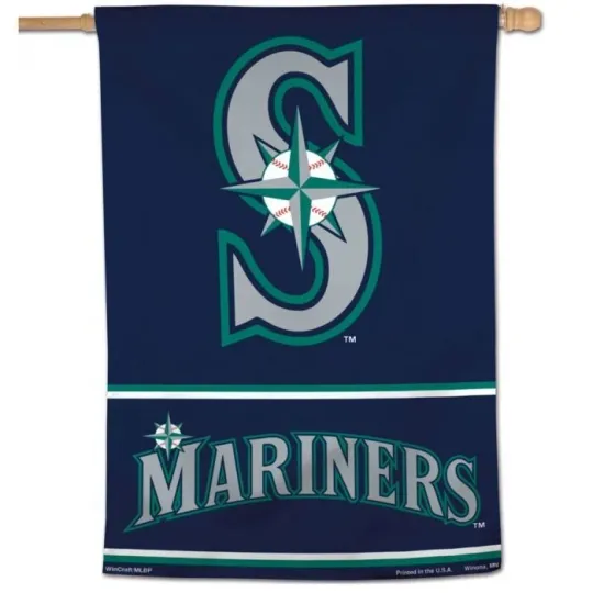 Discover SEATTLE MARINERS 28" X 40" HOUSE FLAG OR WALL BANNER MLB LICENSED WINCRAFT