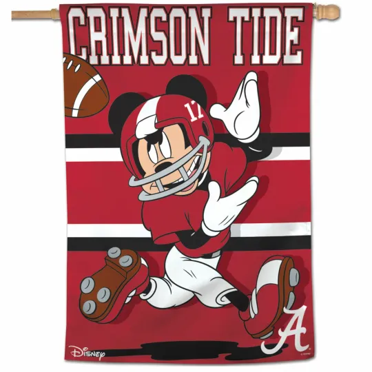 Discover Albm CRIMSON TIDE MICKEY MOUSE DISNEY 28"X40" HOUSE FLAG OR WALL BANNER