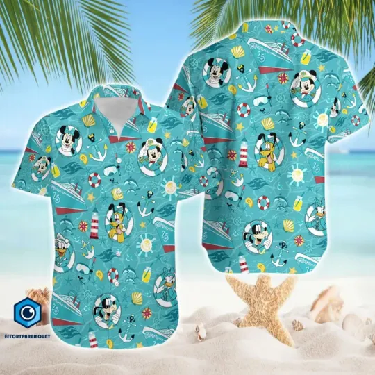 Discover Disney Mickey And Friends Let's Cruise Disneytrip Summer Beach Hawaiian Shirt