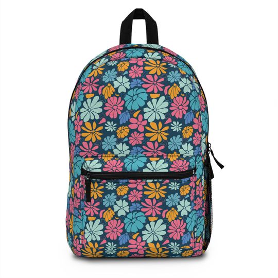 Discover Floral Pattern Backpack, School Bag, Everyday Use, Travel Backpack, Gift for Students, Eco-Friendly