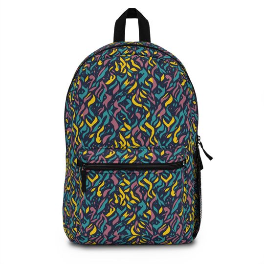 Discover Abstract Backpack, Travel Bag, School Essentials, Stylish Rucksack, Vibrant Gear, Unique Pattern