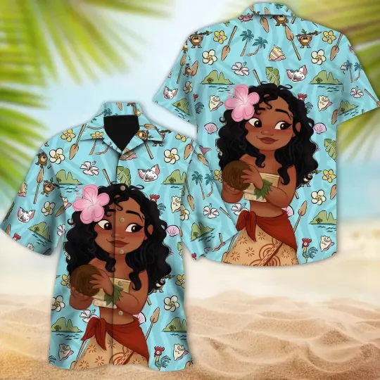 Discover Moana Hawaiian Button Down Shirt Unisex Adults S-5XL
