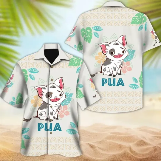 Discover Disney Pua Moana Hawaiian Button Down Shirt Unisex Adults S-5XL