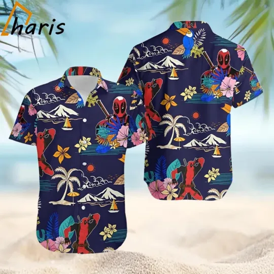 Discover Deadpool Hawaiian Button Down Shirt Unisex Adults S-5XL