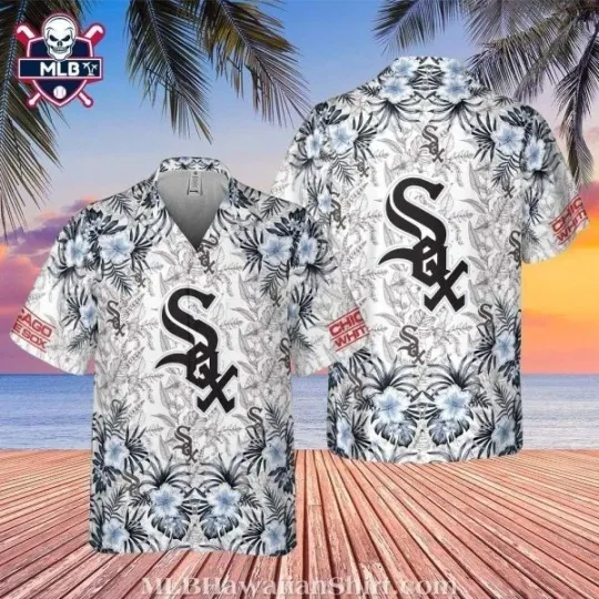 Discover Chicago Baseball White Team Soxx Pride Black Floral Tropical Hawaiian Shirt