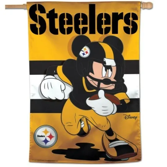 Discover Pittsburgh Steeler Mickey Mouse Disney House Flag