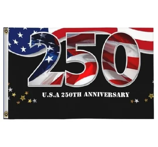 Discover USA 250th Anniversary 3x5 Flag 250 Patriotic Banner w Grommets