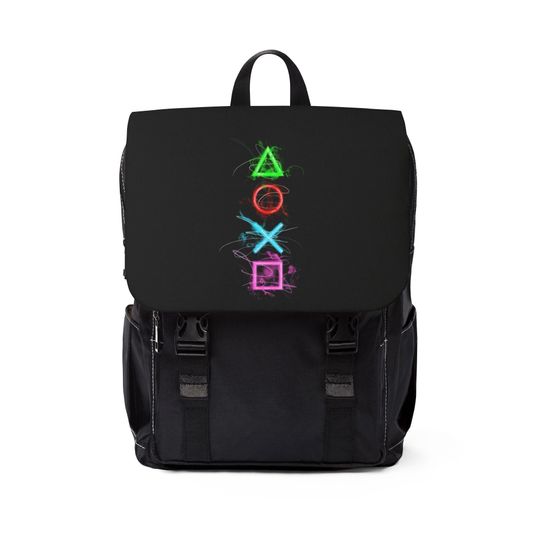 Discover Gaming Symbol Oxford Unisex Casual Shoulder Backpack