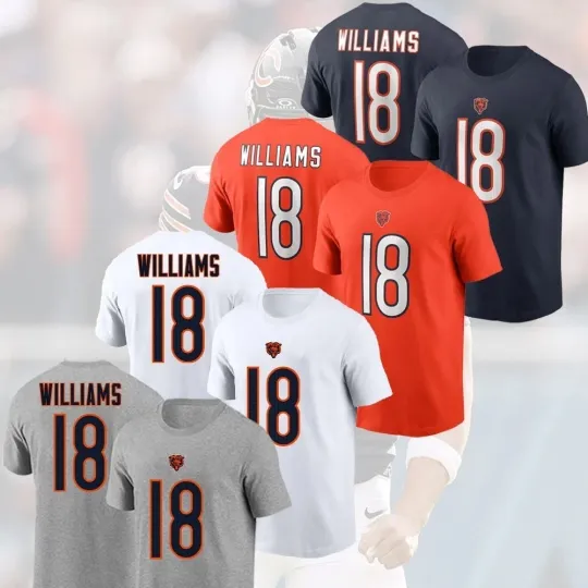 Caleb Williams #18 Chicago Bears Name and Number
