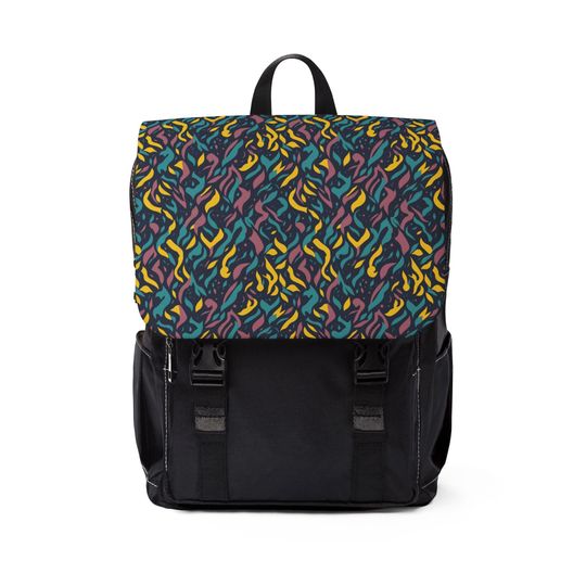 Discover Vibrant Pattern Unisex Casual Shoulder Backpack
