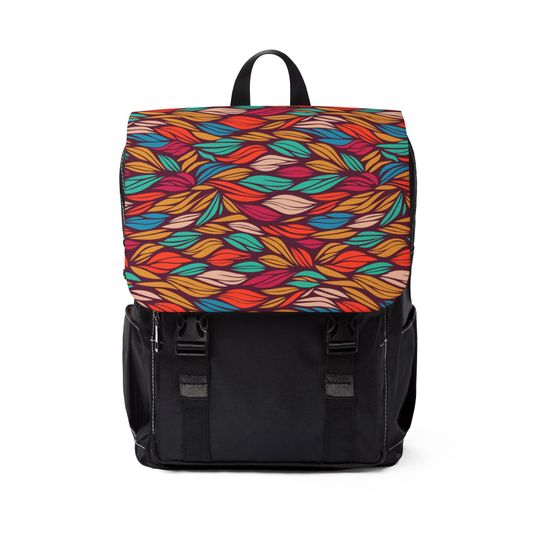 Leaf Pattern Unisex Casual Shoulder Backpack