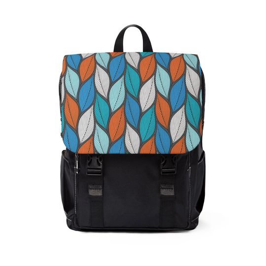 Leaf Pattern Unisex Casual Shoulder Backpack