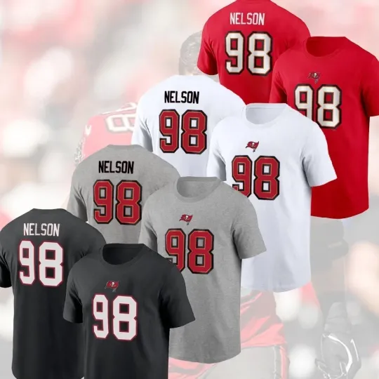 Discover 🔥HOT! Anthony Nelson #98 Tampa Bay Buccaneers 2025 Name and Number
