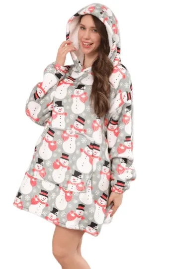 Discover Oversized Sherpa Fleece Blanket Hoodie for Adults