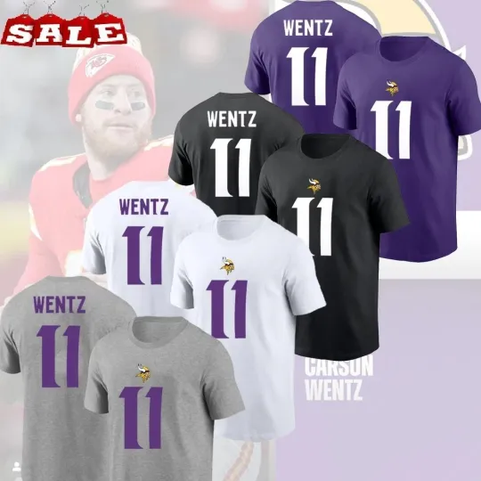Carson Wentz #11 Minnesota Vikings Name and Number