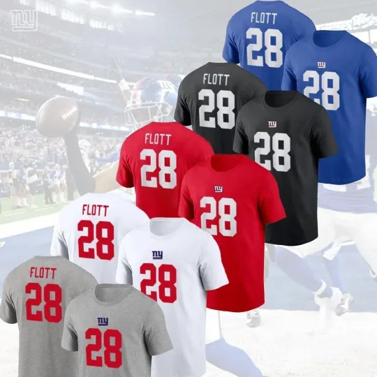Discover 🔥HOT! Cor'dale Flott #28 New York Giants 2025 Name and Number