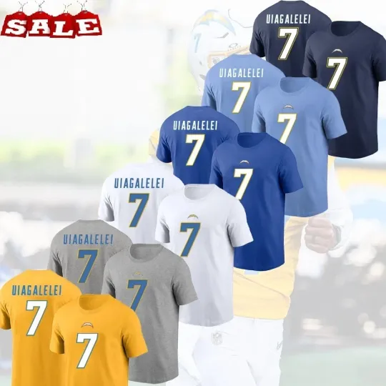 Discover 🔥HOT! Dj Uiagalelei #7 Los Angeles Chargers 2025 Name and Number