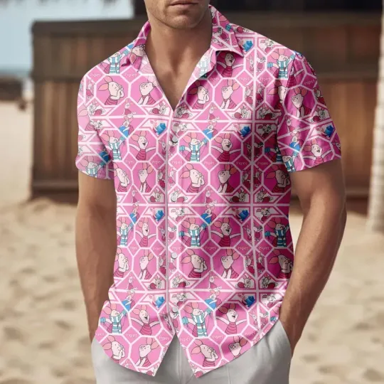 Discover Disney Winnie The Pooh Piglet Pink Glasses Lover Summer Vibe Hawaiian Shirt