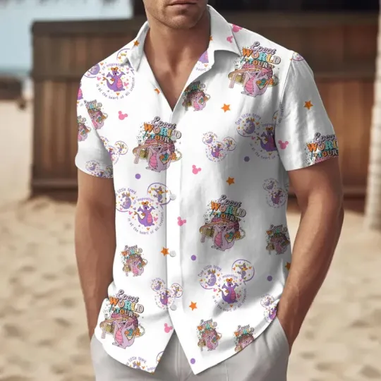 Discover Disney Epcot World Tour Figment 1982 Purple Mickey Summer Vibe Hawaiian Shirt