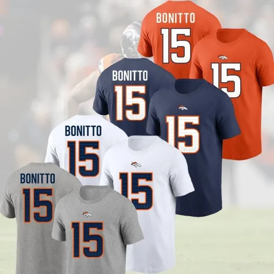 Discover 🔥HOT! Nik Bonitto #15 Denver Broncos 2025 Name and Number