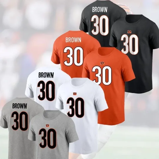Discover 🔥HOT! Chase Brown #30 Cincinnati Bengals 2025 Name and Number