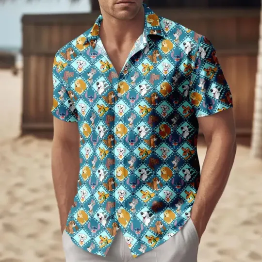 Discover Disney Dogs Summer Lady And The Tramp Pet Love Summer Vibe Hawaiian Shirt