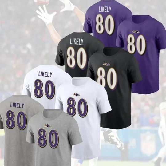 Isaiah Likely #80 Baltimore Ravens Name and Number