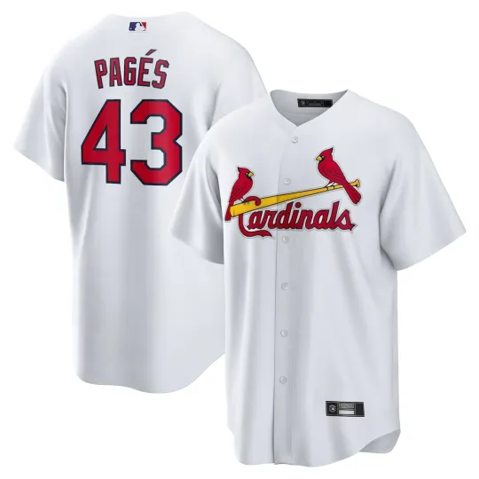 Discover Men/Youth Cardinalss Pedro Pagés  White Baseball All Printed Jersey
