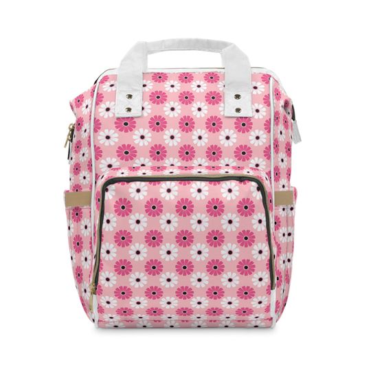 Discover Floral Nylon Diaper Backpack  Stylish Baby Bag, Multiple Compartments