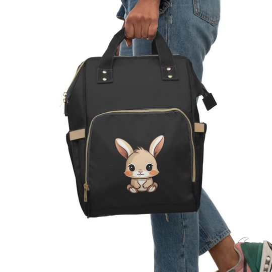 Discover Bunny Diaper Backpack, Multifunctional Nylon Baby Bag