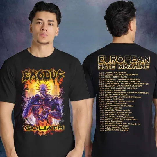 Discover Exodus Hate Machine European Tour 2026 Goliath Unisex T-shirt
