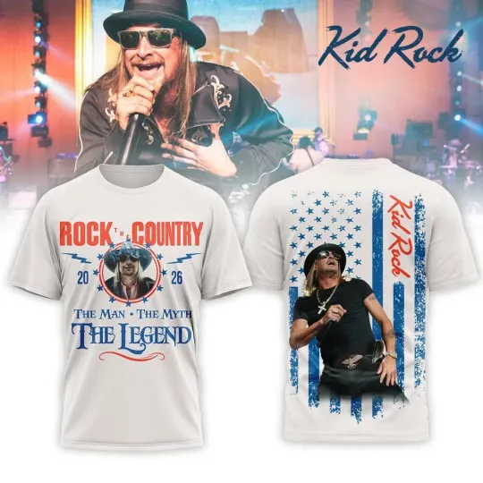Discover Kid Rock Tour TShirt, Loop Tour 2026 All Over Shirt - Multicolors