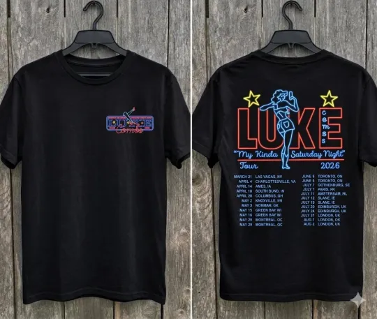 Discover Lukee Comb Neon Tour 2026 short sleeve black color 2 side shirt