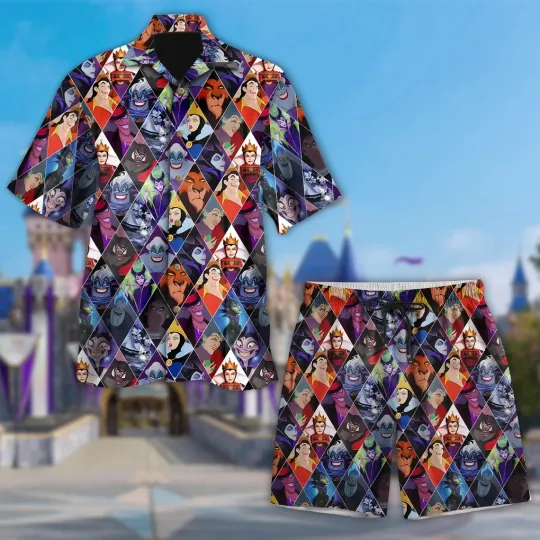 Discover Villain Characters Hawaiian Button Down Shirt