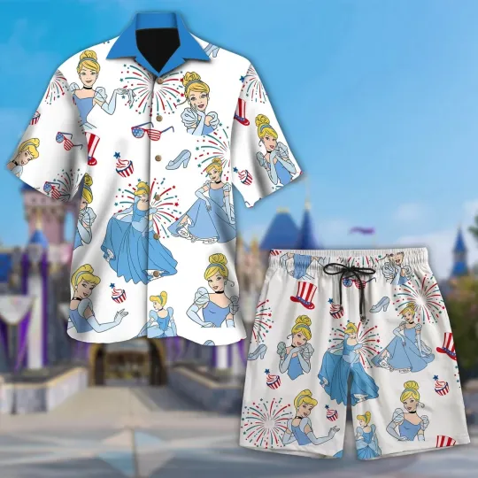 Discover Cinde 4th July Hawaiian Button Down Shirt Unisex Adults S-5XL