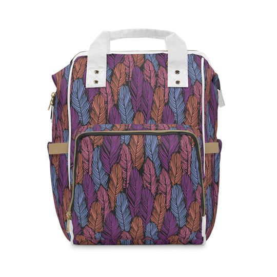 Discover Feather Design Diaper Backpack, Go to School Gift