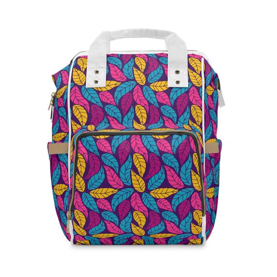Discover Vibrant Leaf Print Diaper Backpack, Go to School Gift
