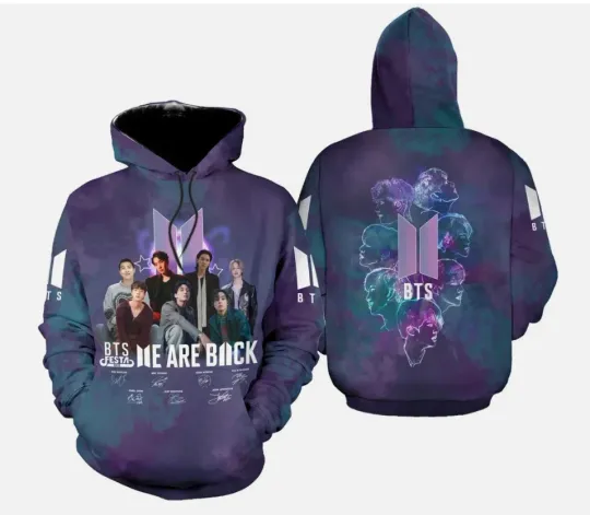 BTS 3D Hoodie We Are Back New Hoodie All Size