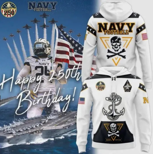 Discover Mens Navy Midshipmen 2024 Rivalry Shield Hoodie 3D Gift For Men