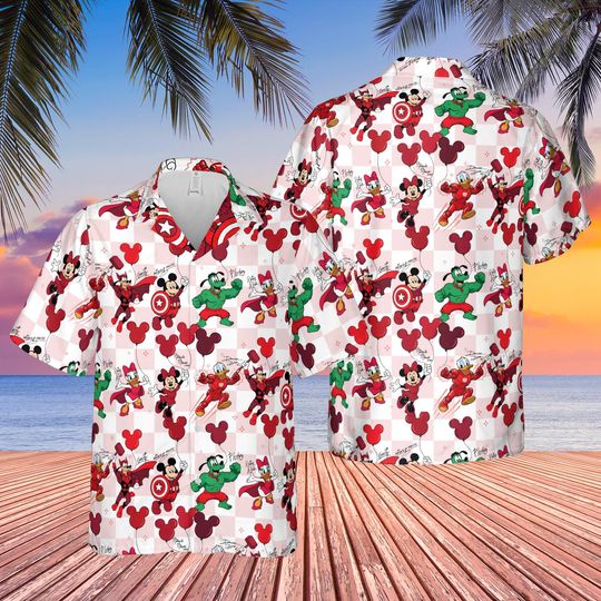 Discover Hawaiian Marvel Day At Sea Disney Cruise, Mickey and Friends Summer Shirt