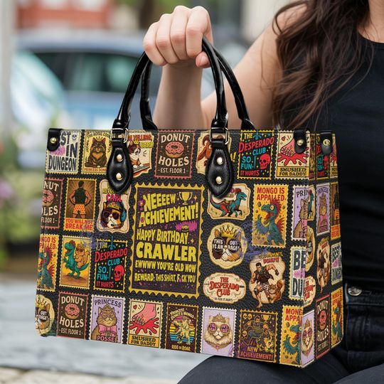 Discover Personalized Leather Handbag with Stamp for Book and Gaming Enthusiasts