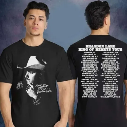 New!! Brandon Lake Merch King Of Hearts Tour 2026  Two Sided T-Shirt