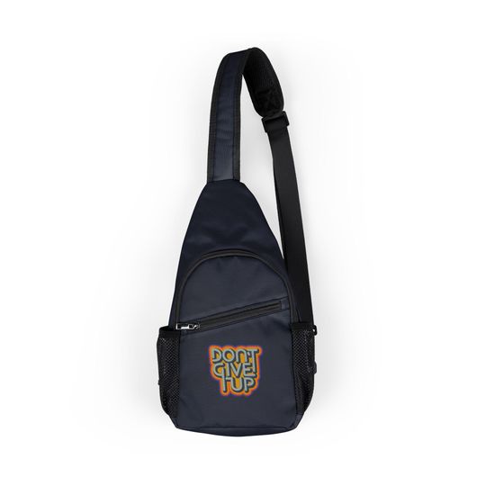 Discover Motivational "Don't Give Up" Chest Bag, Crossbody Travel Bag