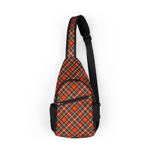 Plaid Chest Bag, Crossbody Travel Bag
