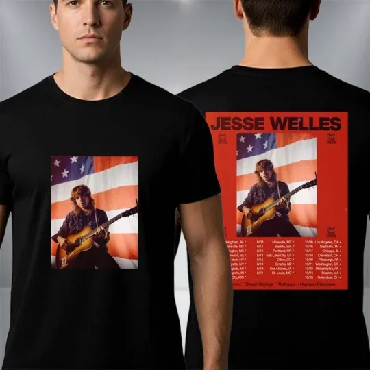 Discover Jesse Welles Red Tour 2026 Schedule Tour Dates Unisex Two Sided T-Shirt
