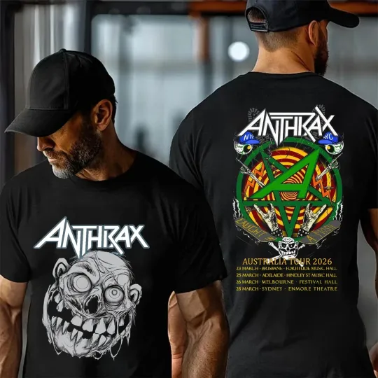 Discover 2sided Anthrax Band Tour Australia 2026 T-shirt