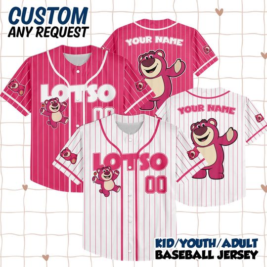 Discover Custom Lotso Baseball Jersey, Disney Lotso Jersey, Matching Disney Trip Outfit, Disney Baseball Team Shirt, Birthday Gift