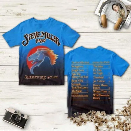 Discover New Steve Miller Band Greatest Hits Album 3D T-Shirt Adult PM606
