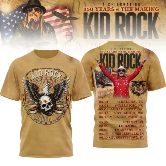 Discover Kid Rock Tour TShirt, Loop Tour 2026 All Over Shirt