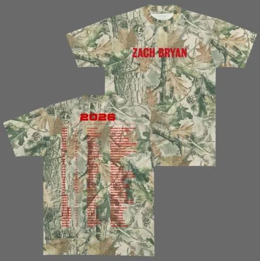 Discover Zach Bryan 2026 Tour Heaven On Top Camo 3D Shirt Country Concert Tee